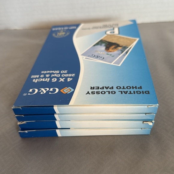 Lot of 4 Boxes G&G Digital Glossy Photo Paper 4x6 Inch 2880 Dpi 20 Sheets in box - Picture 6 of 7